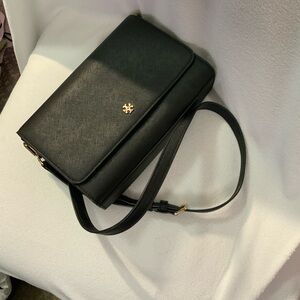 Tory Burch Black Crossbody Bag with Gold Accent